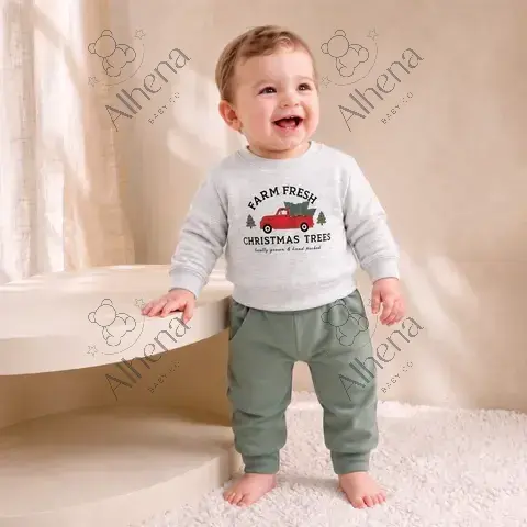 Conjunto para bebé arboles, Invierno, 2 piezas. - foto 2