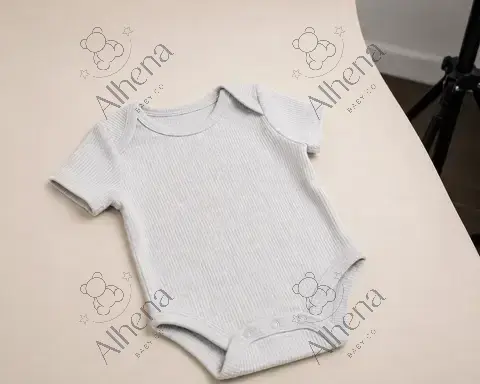 Body unisex manga corta, texturizado y acanalado light Gray Heather. - foto 3