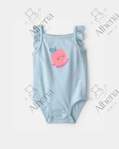 Body sin mangas con estampado 'So Squeezable' - Azul - foto 5 (proveedor)