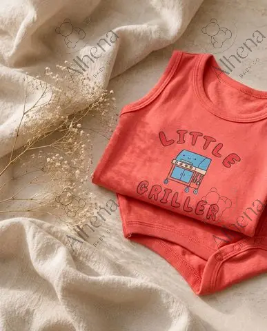 Body sin mangas con estampado 'Little Griller' - Coral - foto 3