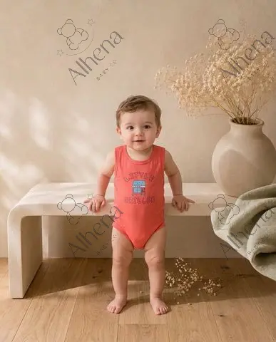 Body sin mangas con estampado 'Little Griller' - Coral - foto 2