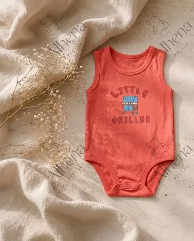 Body sin mangas con estampado 'Little Griller' - Coral - foto 4