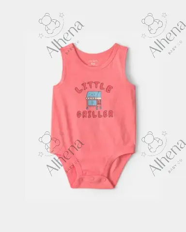 Body sin mangas con estampado 'Little Griller' - Coral - foto 5 (proveedor)