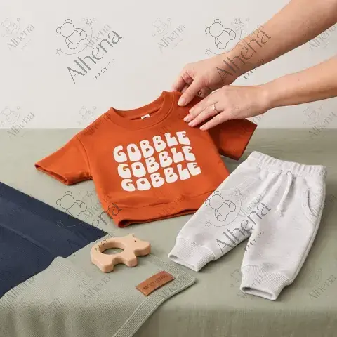 Conjunto para bebé gobble naranja, Invierno, 2 piezas. - foto 4