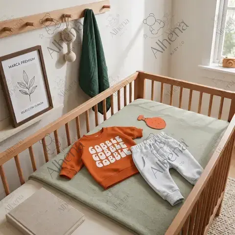 Conjunto para bebé gobble naranja, Invierno, 2 piezas. - foto 3