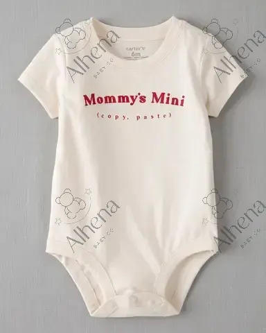 Body de manga corta con estampado Baby 'Mommy's Mini' - Crema - foto 3