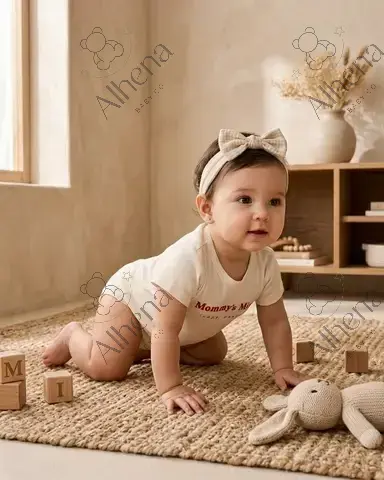Body de manga corta con estampado Baby 'Mommy's Mini' - Crema - foto 2