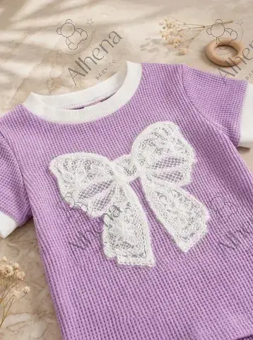 Conjunto para bebé lila, Verano, 2 piezas. - foto 3