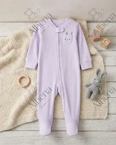 Pijama Bunny con cremallera de dos vías y acanalado. - foto 3
