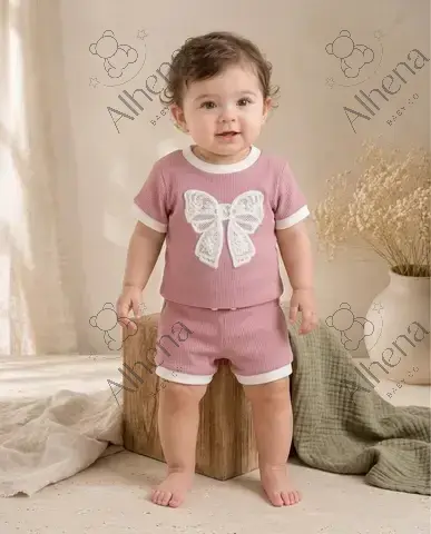 Conjunto para bebé rosa, Verano, 2 piezas. - foto 2