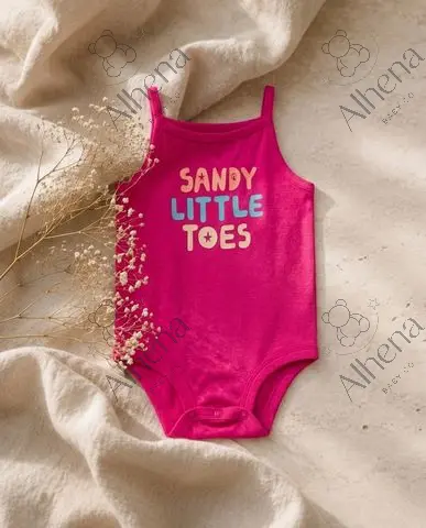 Body sin mangas con estampado 'Sandy Little Toes' - Rosa - foto 3