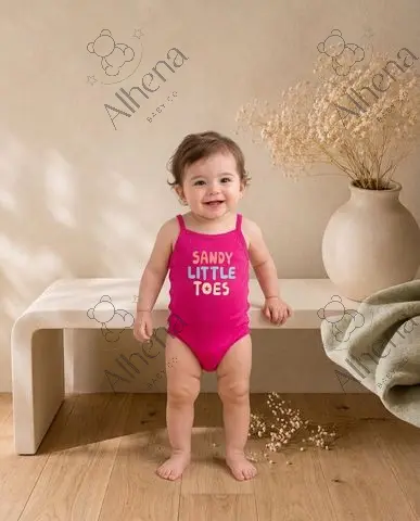 Body sin mangas con estampado 'Sandy Little Toes' - Rosa - foto 2