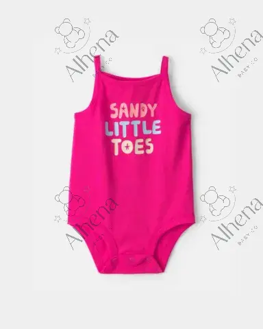 Body sin mangas con estampado 'Sandy Little Toes' - Rosa - foto 5 (proveedor)