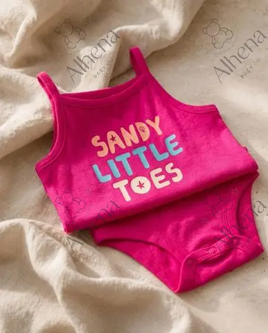 Body sin mangas con estampado 'Sandy Little Toes' - Rosa - foto 4