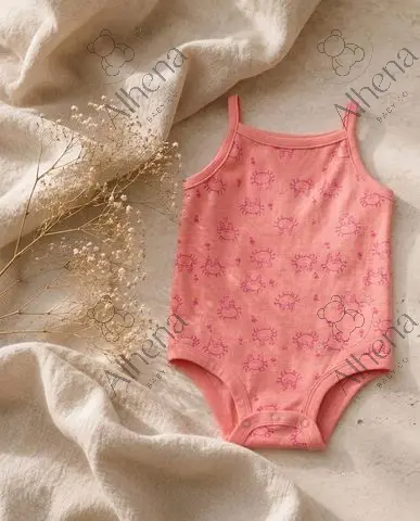Body sin mangas Baby Girl Crab Graphic - Coral - foto 4