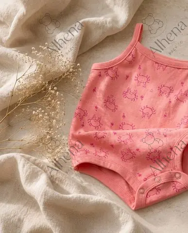 Body sin mangas Baby Girl Crab Graphic - Coral - foto 3