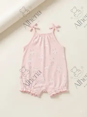 Mono estampado conejos sin mangas con tirantes para bebé - foto 3
