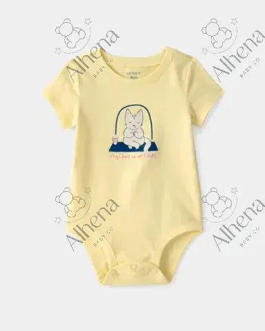Body 'My Aunt Is So Cool' con estampado de gato - Amarillo - foto 5 (proveedor)