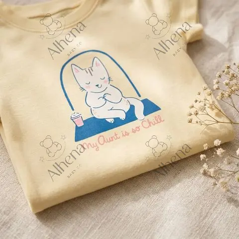 Body 'My Aunt Is So Cool' con estampado de gato - Amarillo - foto 3
