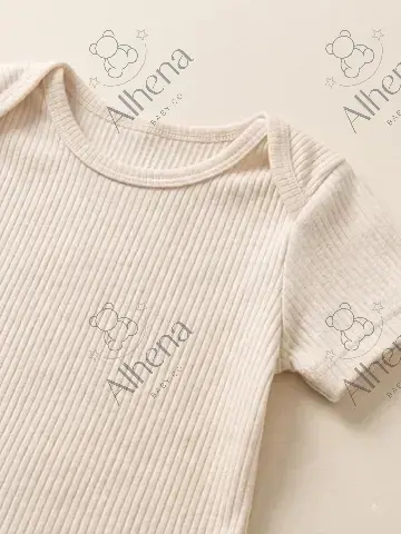 Body unisex manga corta, acanalado (oatmeal heather). - foto 4