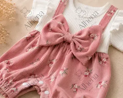 Conjunto para bebé blanco/estampado floral, 3 piezas - foto 4