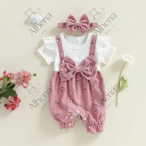 Conjunto para bebé blanco/estampado floral, 2 piezas - foto 5 (proveedor)