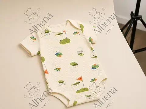 Body unisex manga corta, acanalado, estampado golf. - foto 3