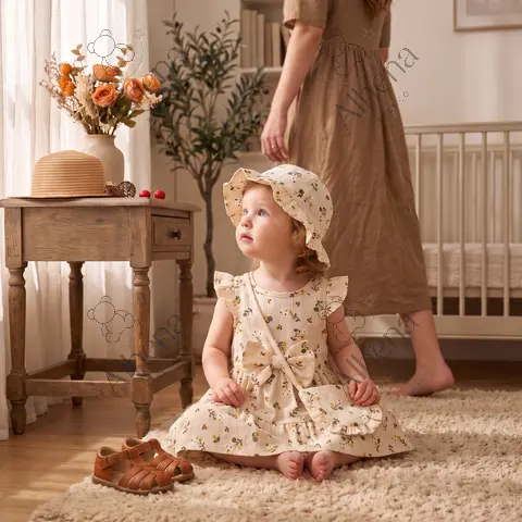 Vestido para bebé, Verano bohemios casuales, 3 piezas. - foto 3