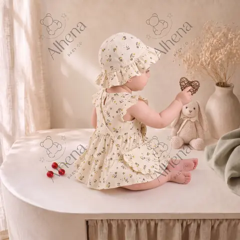 Vestido para bebé, Verano bohemios casuales, 3 piezas. - foto 2