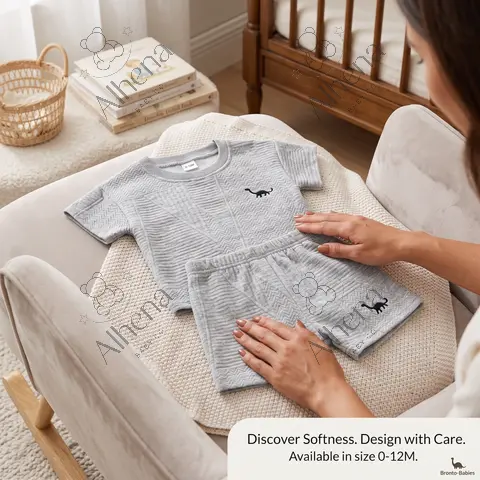 Conjunto para bebé gris, Verano, 2 piezas. - foto 3
