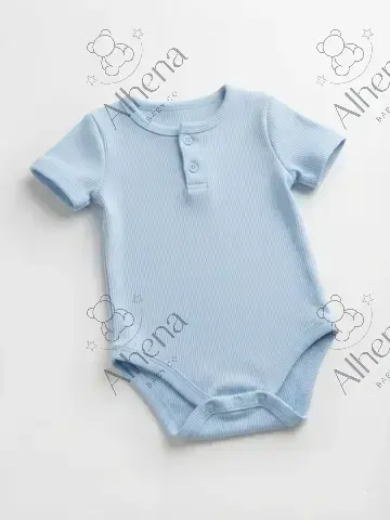 Body Henley manga corta acanalado, Contrail - foto 3